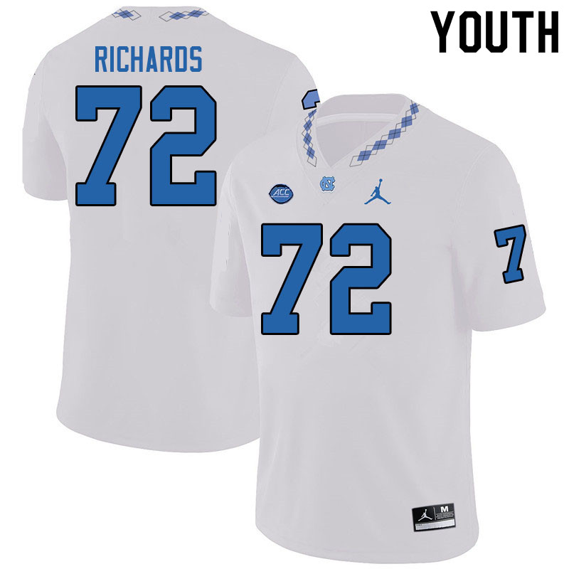 Jordan Brand Youth #72 Asim Richards North Carolina Tar Heels College Football Jerseys Sale-White